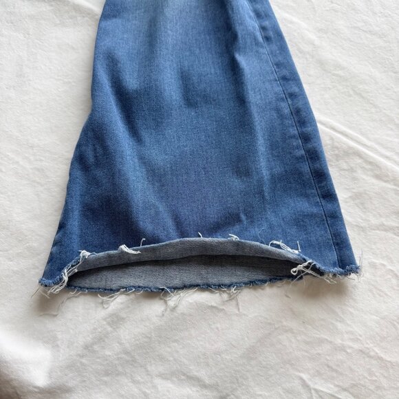Frame Denim Le High Flare Jeans Light Wash Distressed Hem Size 24 - Picture 10 of 11